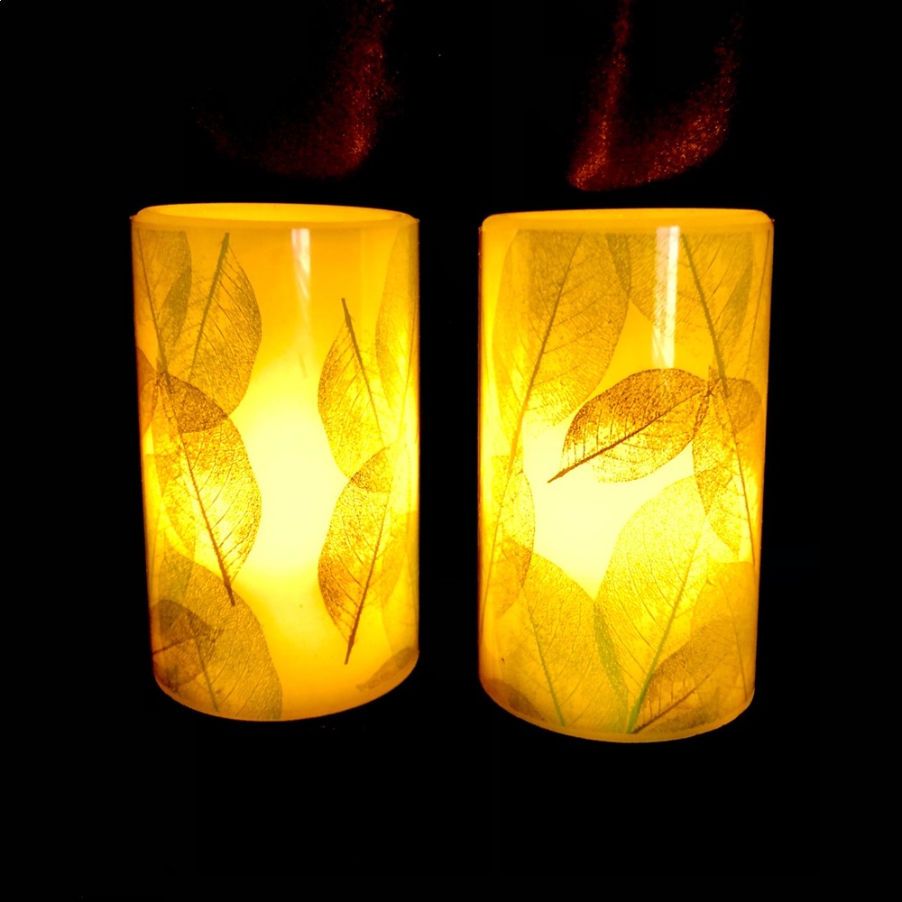 Wax Candle Luminary Set, (2) Pcs., New